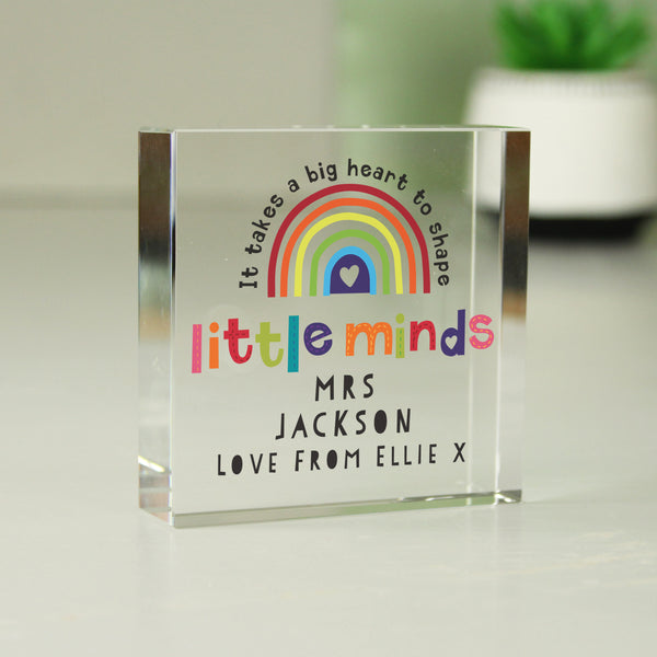 Personalised Shape Little Minds Crystal Token in gift category Personalised Teacher Gifts