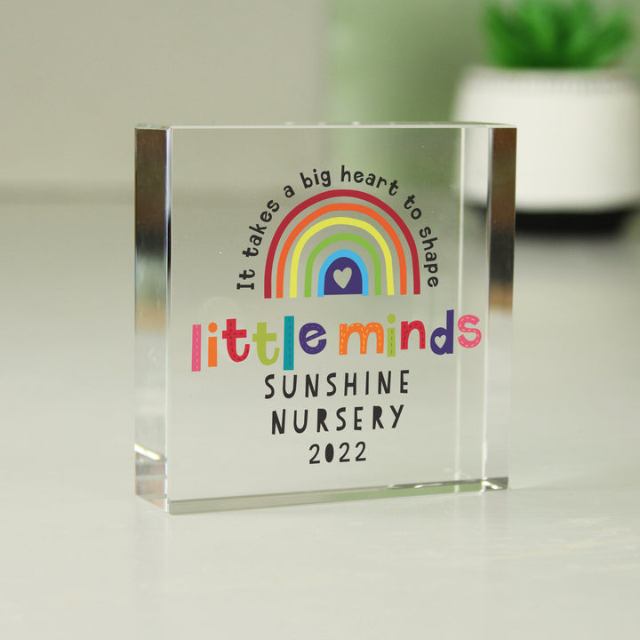 Personalised Shape Little Minds Crystal Token in gift category Personalised Teacher Gifts