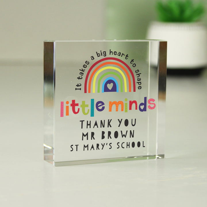 Personalised Shape Little Minds Crystal Token in gift category Personalised Teacher Gifts