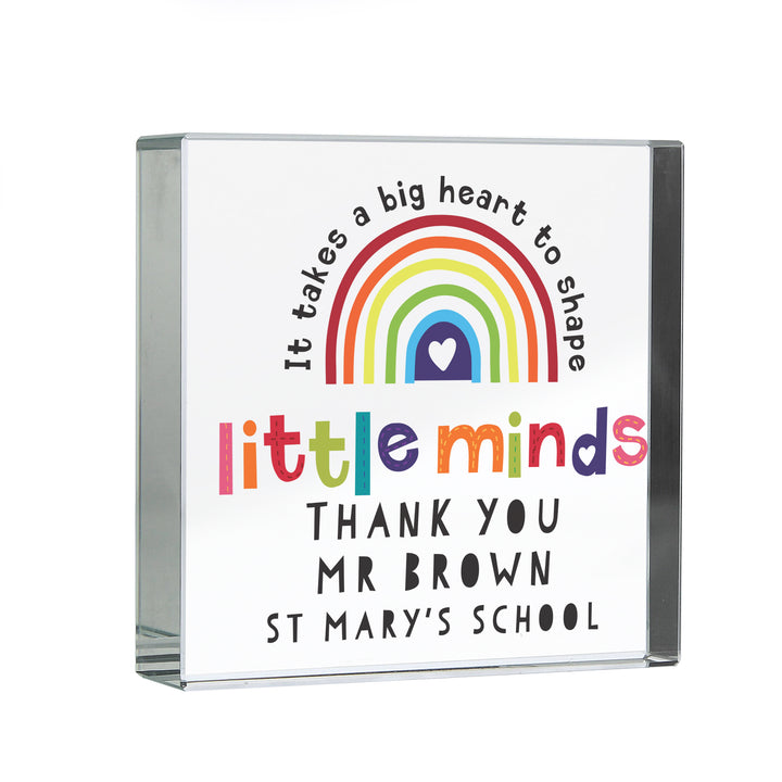 Personalised Shape Little Minds Crystal Token in gift category Personalised Teacher Gifts