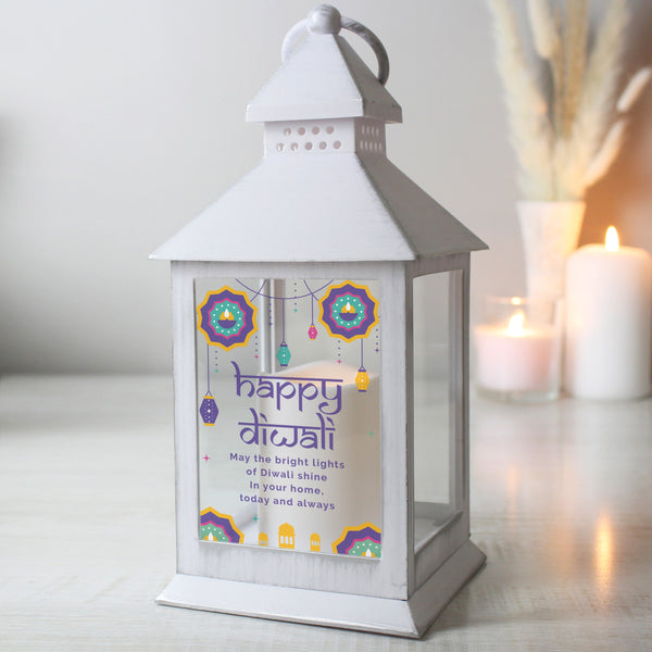 Buy Personalised Diwali White Lantern available now at www.giftsfinder.co.uk