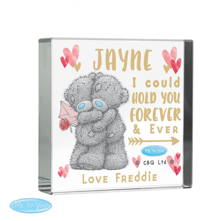 Buy Personalised Me To You Hold You Forever Crystal Token available now at www.giftsfinder.co.uk