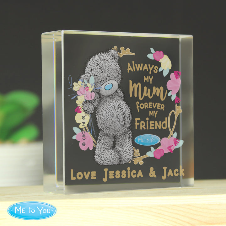 Personalised Me To You Forever My Friend Crystal Token - part of the Gifts Finder Personalised Ornaments & Keepsakes collection