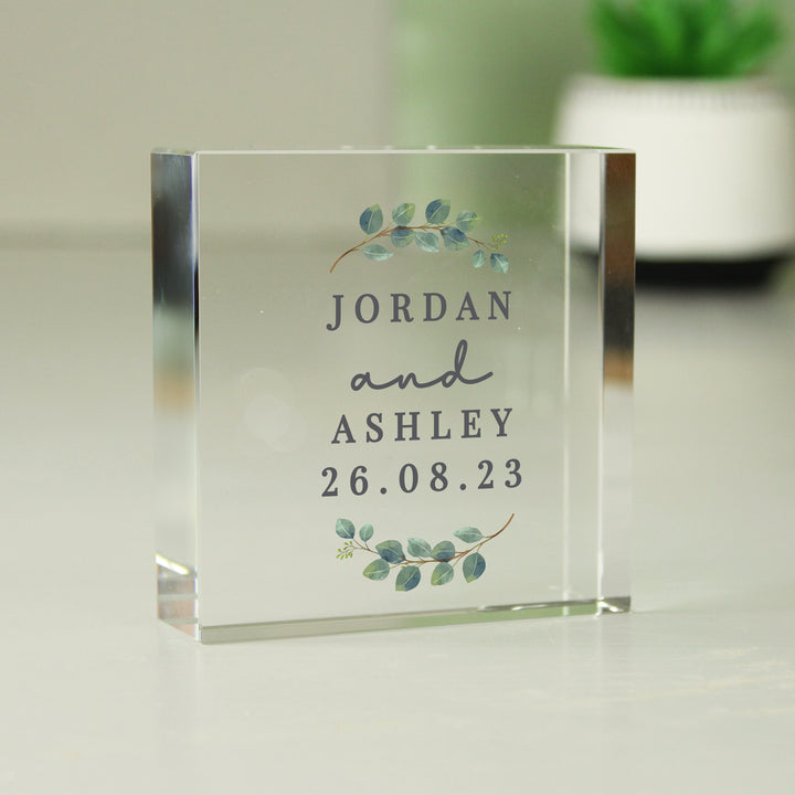 Buy Personalised Botanical Crystal Token available now at www.giftsfinder.co.uk