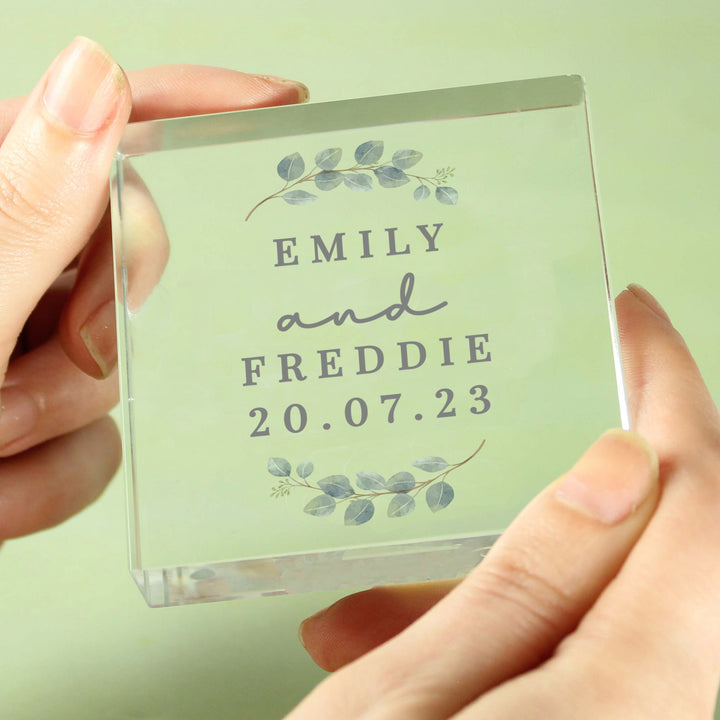 Buy Personalised Botanical Crystal Token available now at www.giftsfinder.co.uk