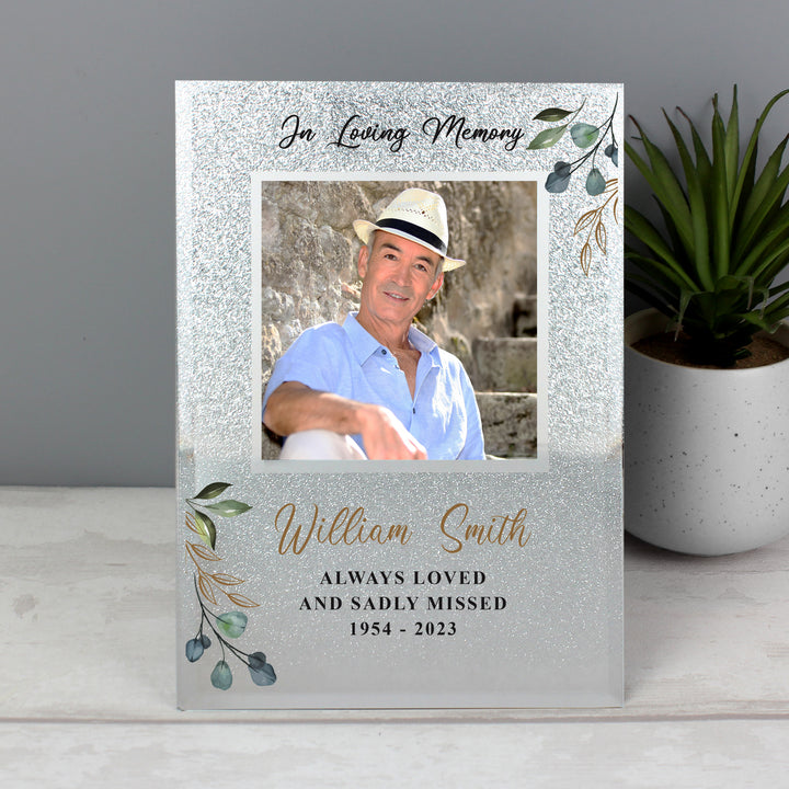 Buy Personalised In Loving Memory 4x4 Glitter Frame available now at www.giftsfinder.co.uk