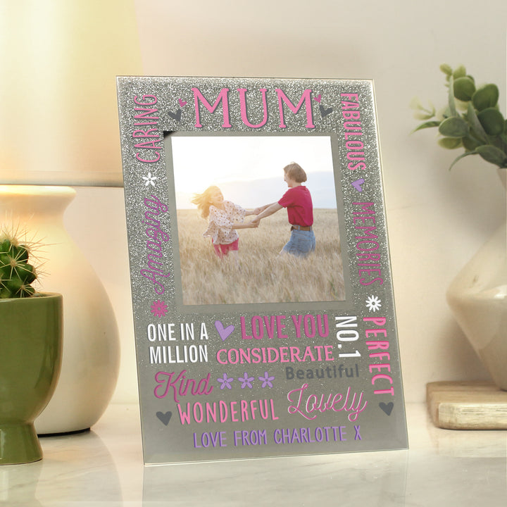 Buy Personalised Mum Glitter Frame at www.giftsfinder.co.uk