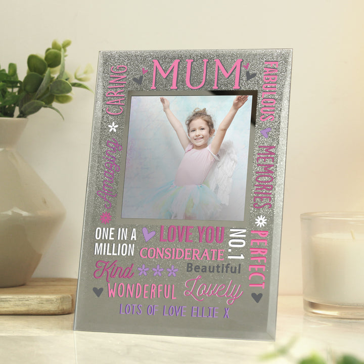 Buy Personalised Mum Glitter Frame at www.giftsfinder.co.uk