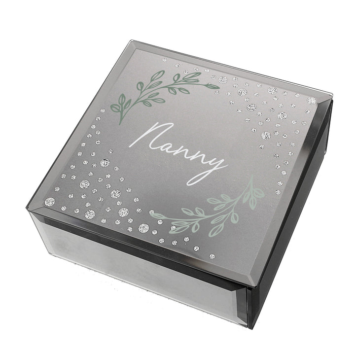 Buy Personalised Botanical Diamante Mirrored Trinket Box available now at www.giftsfinder.co.uk