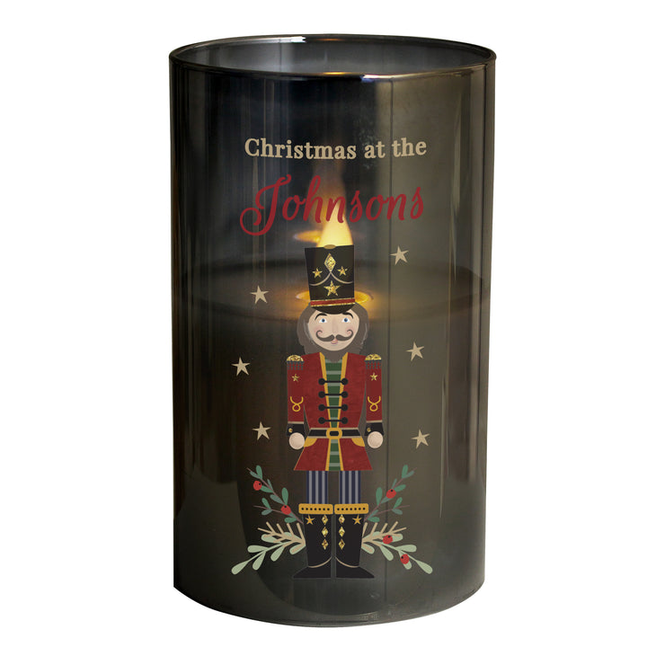 Buy Personalised Christmas Nutcracker Smoked LED Candle available now at www.giftsfinder.co.uk