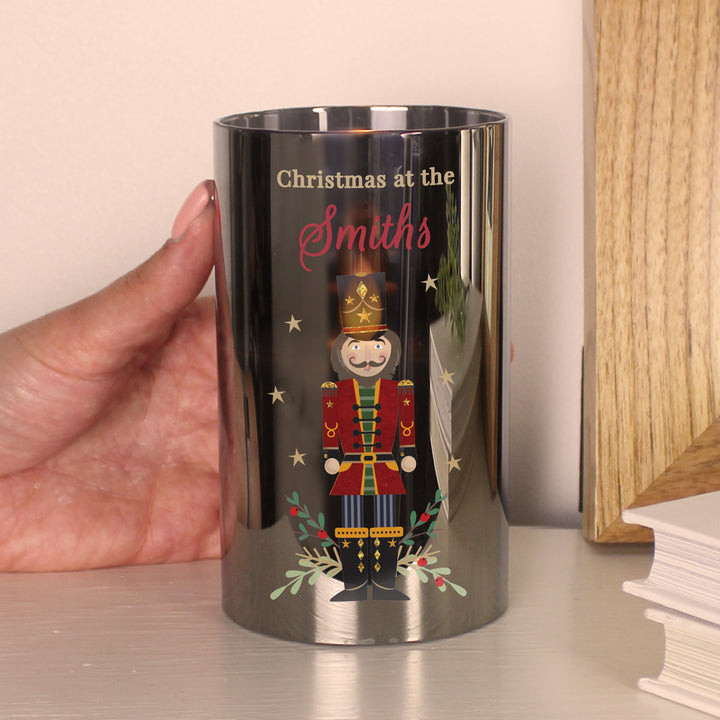 Buy Personalised Christmas Nutcracker Smoked LED Candle available now at www.giftsfinder.co.uk