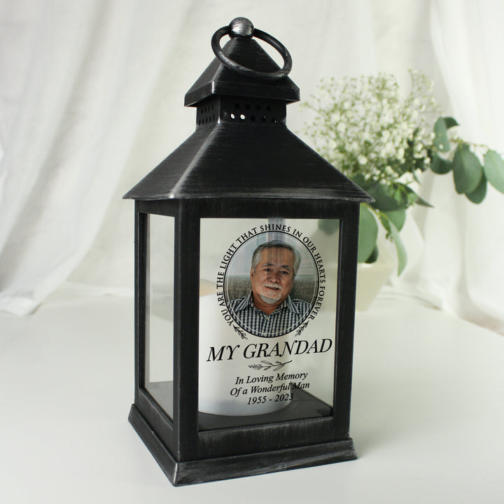 Personalised Light In Our Hearts Photo Upload Black Lantern - part of the Gifts Finder Personalised Lanterns collection