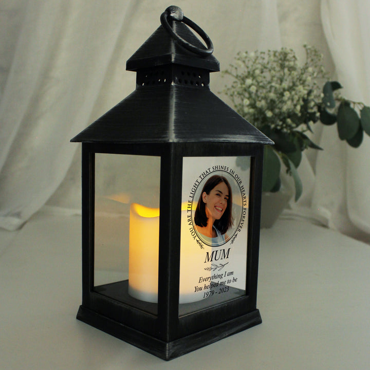 Personalised Light In Our Hearts Photo Upload Black Lantern - part of the Gifts Finder Personalised Lanterns collection