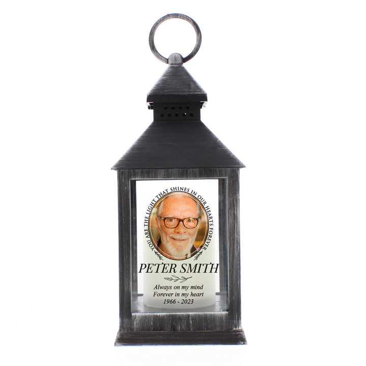 Personalised Light In Our Hearts Photo Upload Black Lantern - part of the Gifts Finder Personalised Lanterns collection