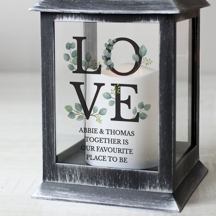 Buy Personalised LOVE LED Black Lantern available now at www.giftsfinder.co.uk