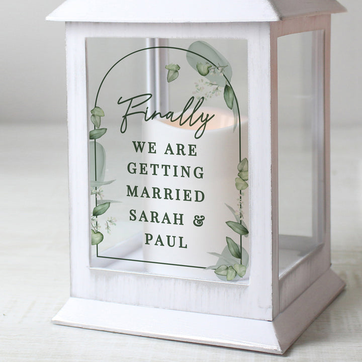 Buy Personalised Botanical Wedding Lantern available now at www.giftsfinder.co.uk