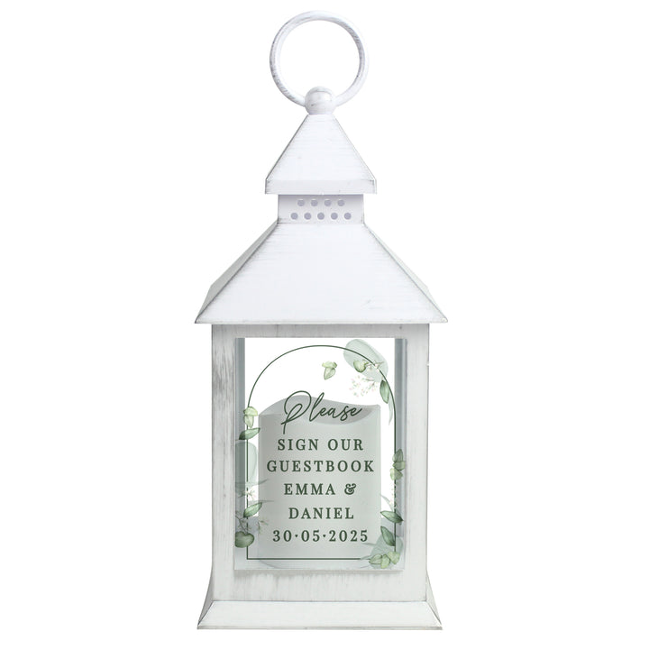 Buy Personalised Botanical Wedding Lantern available now at www.giftsfinder.co.uk