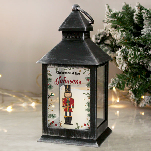 Buy Personalised Christmas Nutcracker Black Lantern available now at www.giftsfinder.co.uk