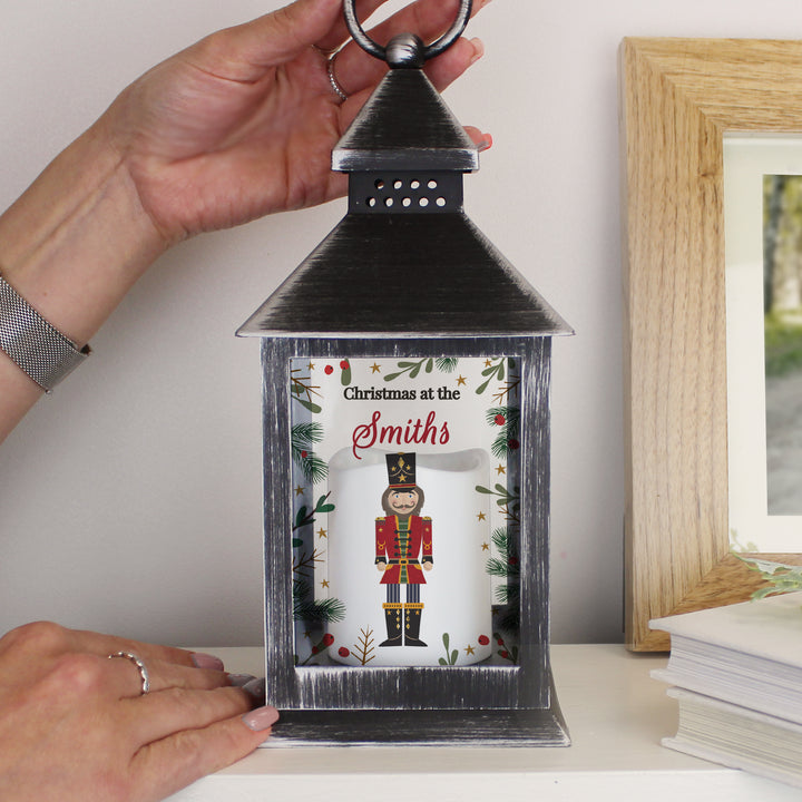 Buy Personalised Christmas Nutcracker Black Lantern available now at www.giftsfinder.co.uk