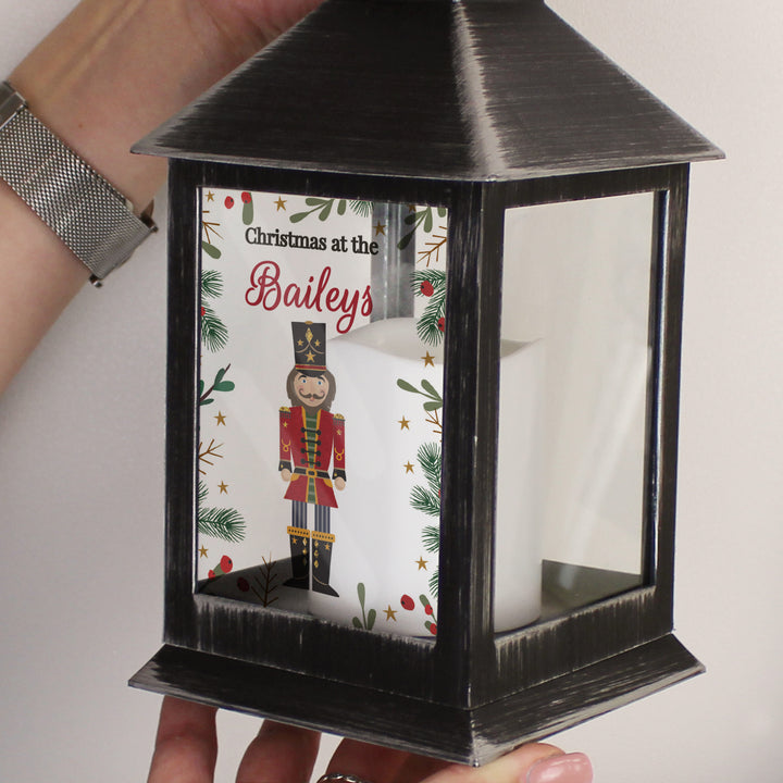 Buy Personalised Christmas Nutcracker Black Lantern available now at www.giftsfinder.co.uk