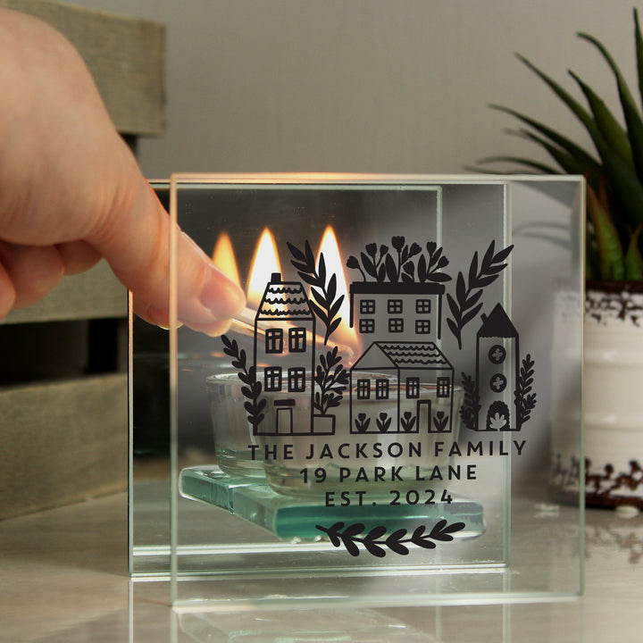 Buy Personalised Home Glass Tealight available now at www.giftsfinder.co.uk