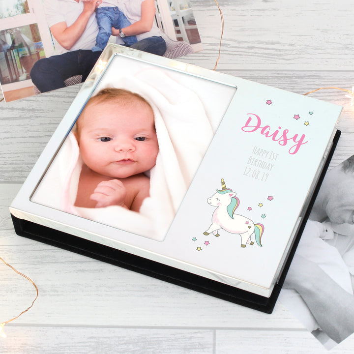 Buy Personalised Baby Unicorn 6x4 Photo Frame Album available now at www.giftsfinder.co.uk