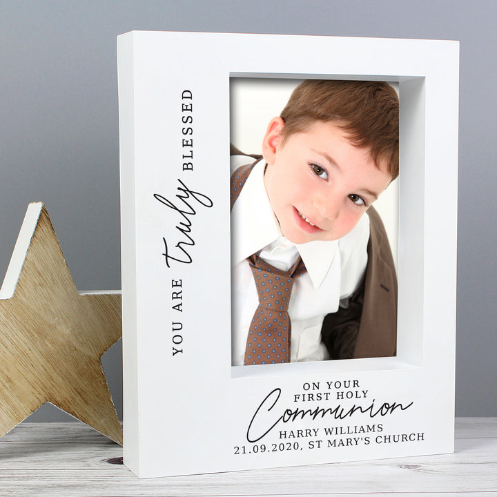 Buy Personalised 'Truly Blessed' First Holy Communion 5x7 Box Photo Frame at www.giftsfinder.co.uk