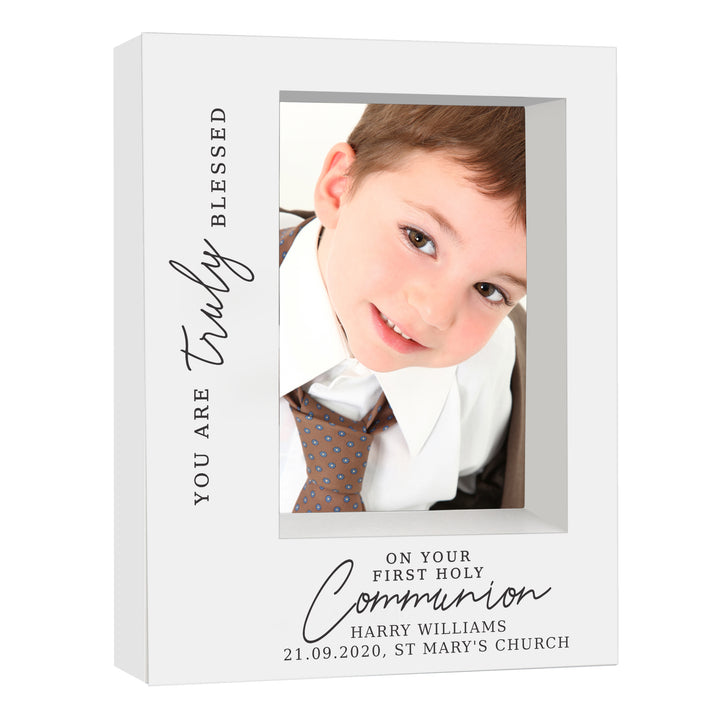 Buy Personalised 'Truly Blessed' First Holy Communion 5x7 Box Photo Frame at www.giftsfinder.co.uk