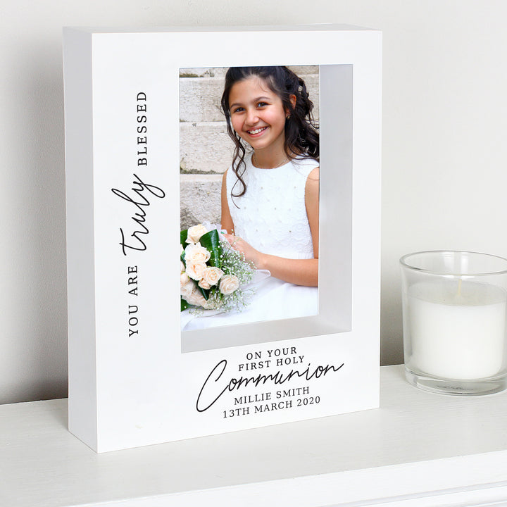 Buy Personalised 'Truly Blessed' First Holy Communion 5x7 Box Photo Frame at www.giftsfinder.co.uk