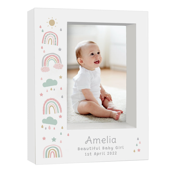 Personalised Rainbow 5x7 Box Photo Frame in gift category Personalised Photo Frames