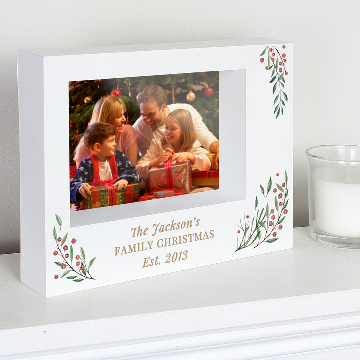 Buy Personalised Christmas Foliage 5x7 Box Photo Frame available now at www.giftsfinder.co.uk