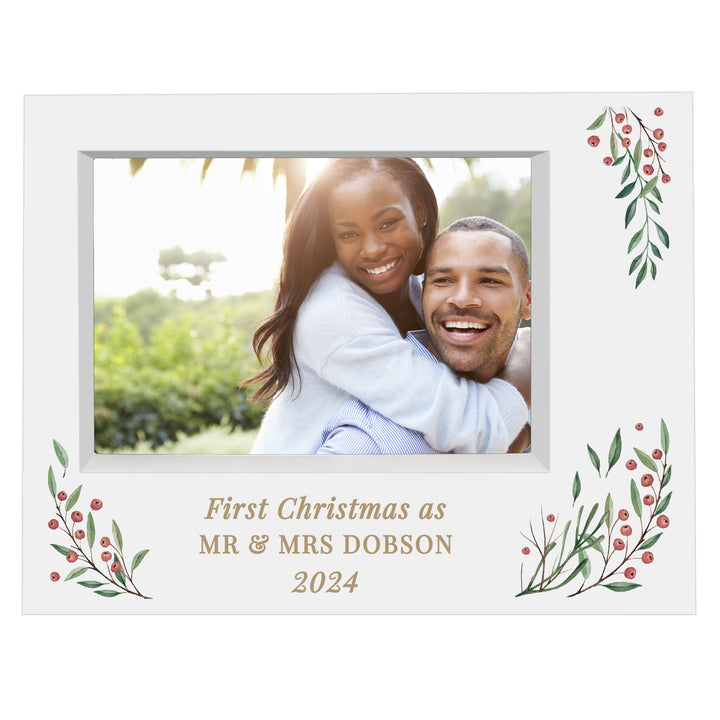 Buy Personalised Christmas Foliage 5x7 Box Photo Frame available now at www.giftsfinder.co.uk