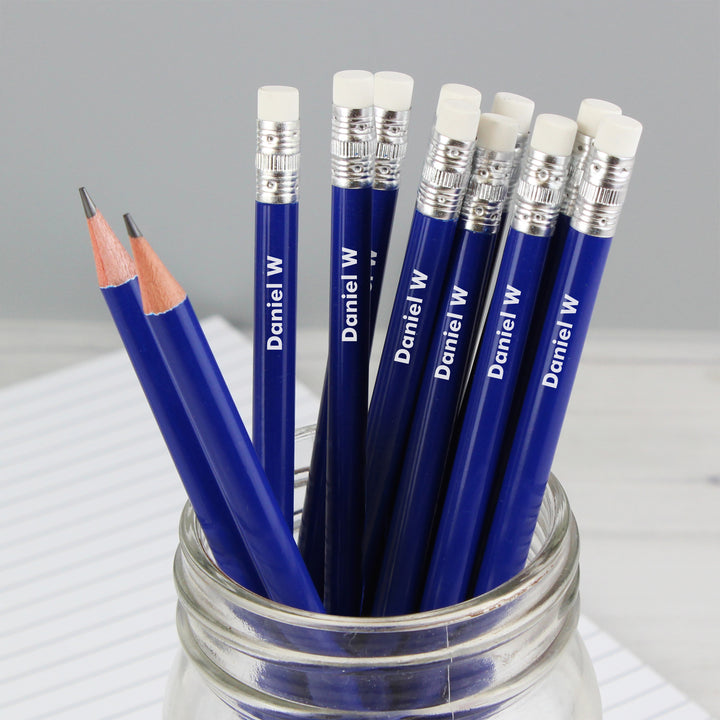 Buy Personalised Name Only Blue Pencils at www.giftsfinder.co.uk