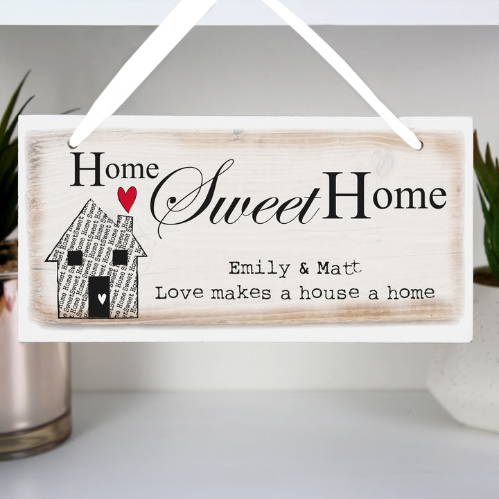 Personalised Home Sweet Home Wooden Sign - part of the Gifts Finder Personalised Signs collection