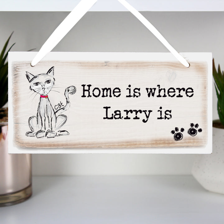 Buy Personalised Cat Wooden Sign available now at www.giftsfinder.co.uk