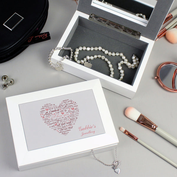 Buy Personalised I Love You White Jewellery Box available now at www.giftsfinder.co.uk