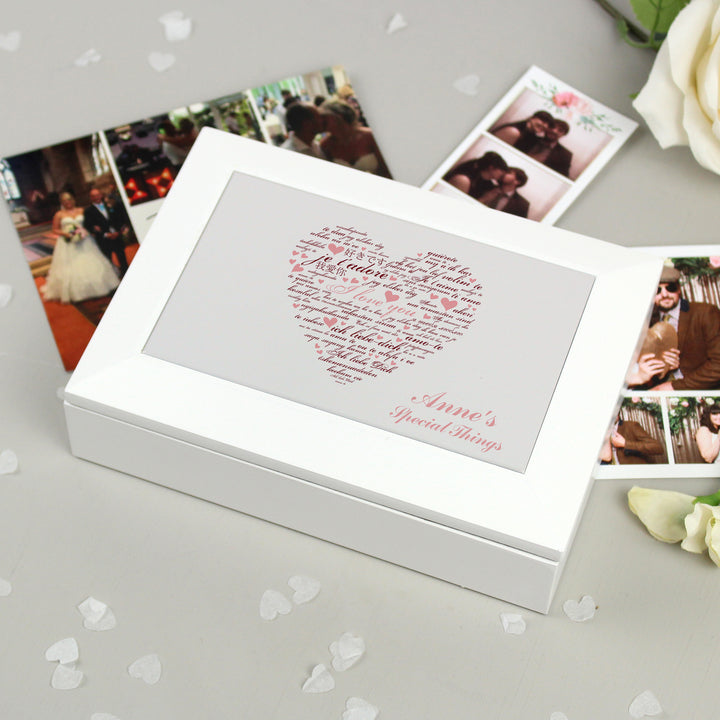 Buy Personalised I Love You White Jewellery Box available now at www.giftsfinder.co.uk