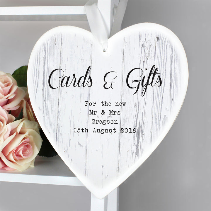 Buy Personalised Rustic Large Wooden Heart Decoration at www.giftsfinder.co.uk