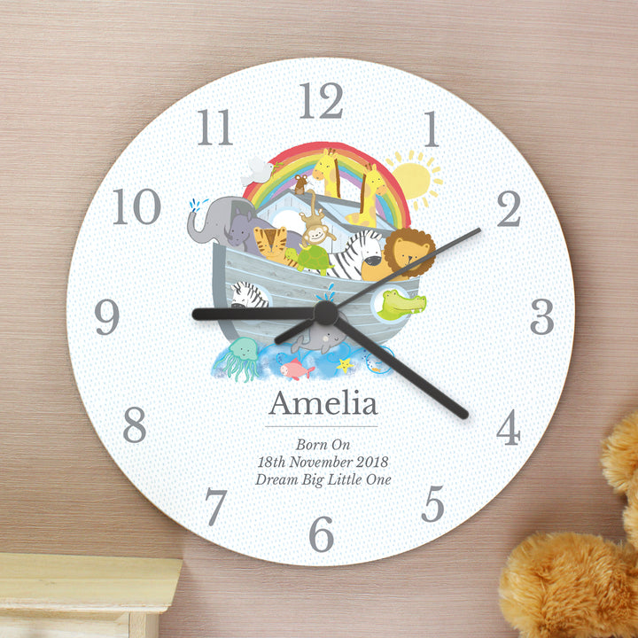 Personalised Noah's Ark Clock - part of the Gifts Finder Personalised Clocks collection