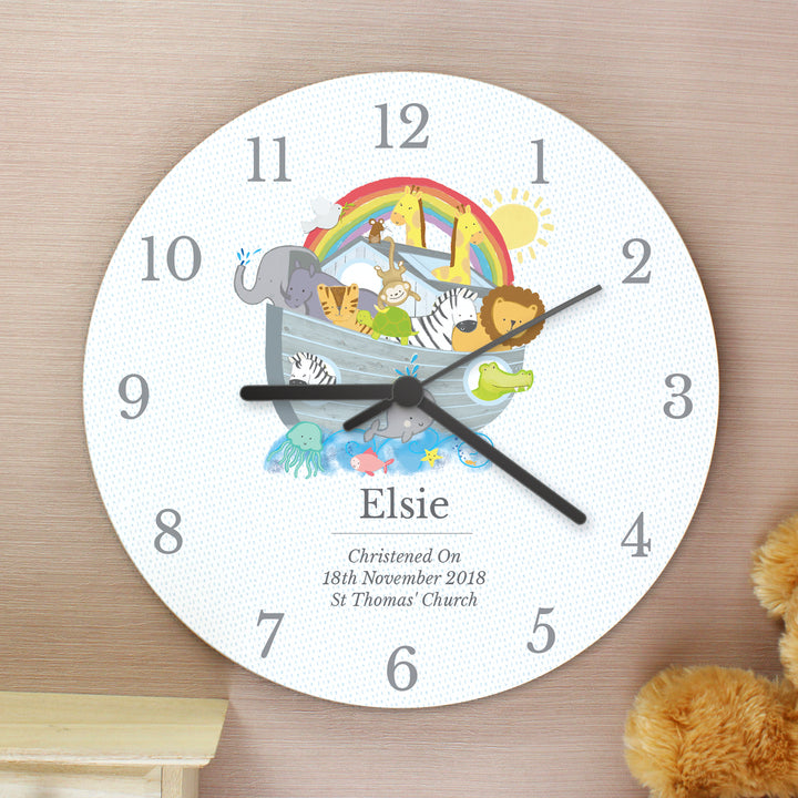 Personalised Noah's Ark Clock - part of the Gifts Finder Personalised Clocks collection