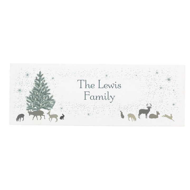 Buy Personalised A Winters Night Wooden Block Sign at www.giftsfinder.co.uk