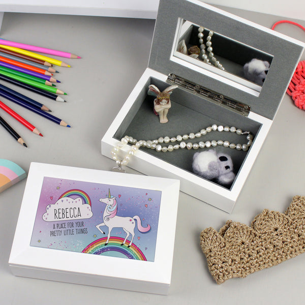 Buy Personalised Unicorn Jewellery Box at www.giftsfinder.co.uk