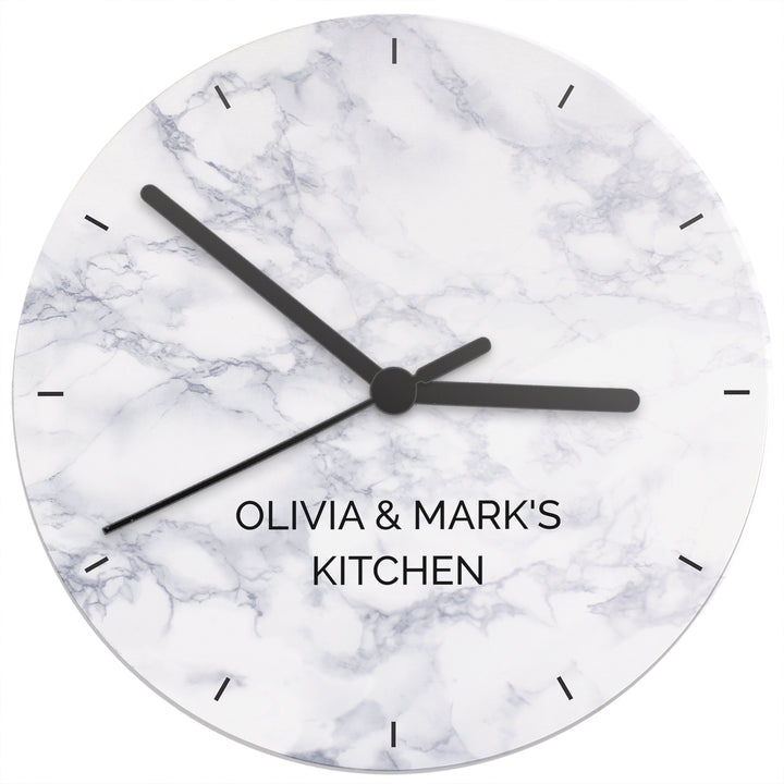 Personalised Marble Effect Wooden Clock - part of the Gifts Finder Personalised Wooden Clocks collection