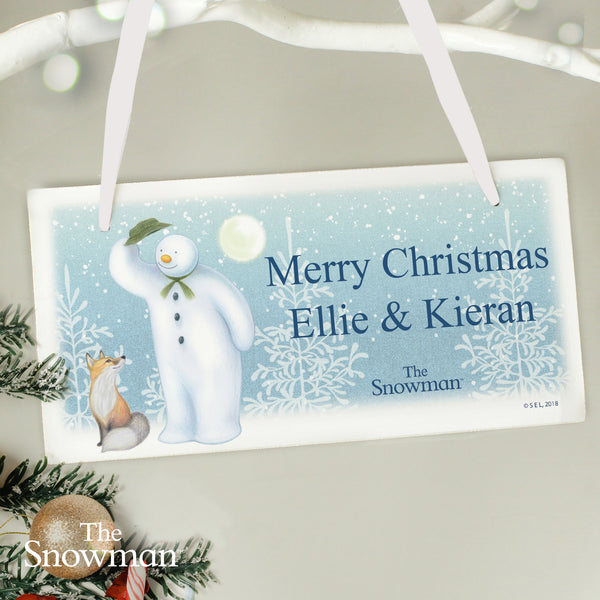 Buy Personalised The Snowman Snow Wonder Wooden Sign at www.giftsfinder.co.uk