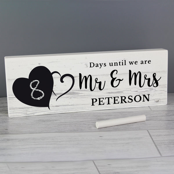 Personalised Rustic Chalk Countdown Wooden Block Sign - part of the Personalised House Signs & Plaques collection