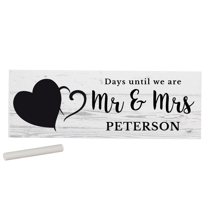 Buy Personalised Rustic Chalk Countdown Wooden Block Sign at www.giftsfinder.co.uk