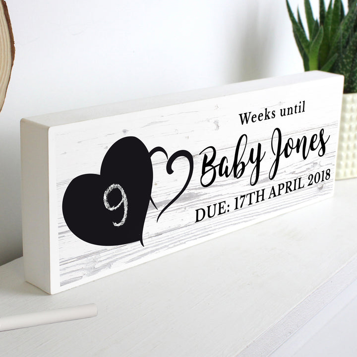 Buy Personalised Rustic Chalk Countdown Wooden Block Sign at www.giftsfinder.co.uk