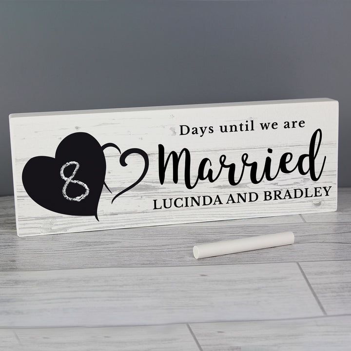 Buy Personalised Rustic Chalk Countdown Wooden Block Sign at www.giftsfinder.co.uk