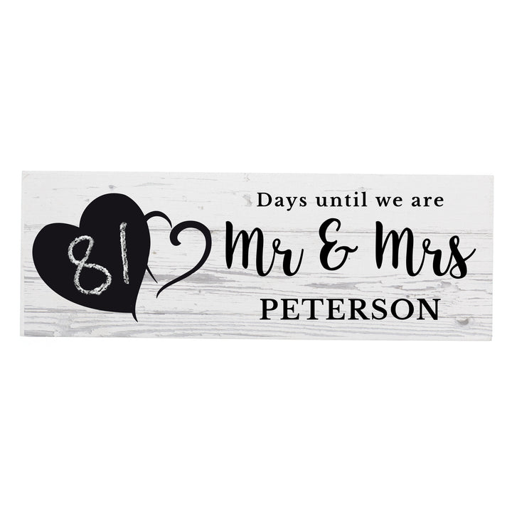 Buy Personalised Rustic Chalk Countdown Wooden Block Sign at www.giftsfinder.co.uk