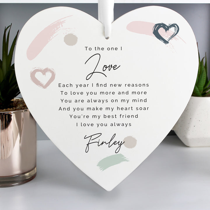 Buy Personalised Love Large Wooden Heart at www.giftsfinder.co.uk